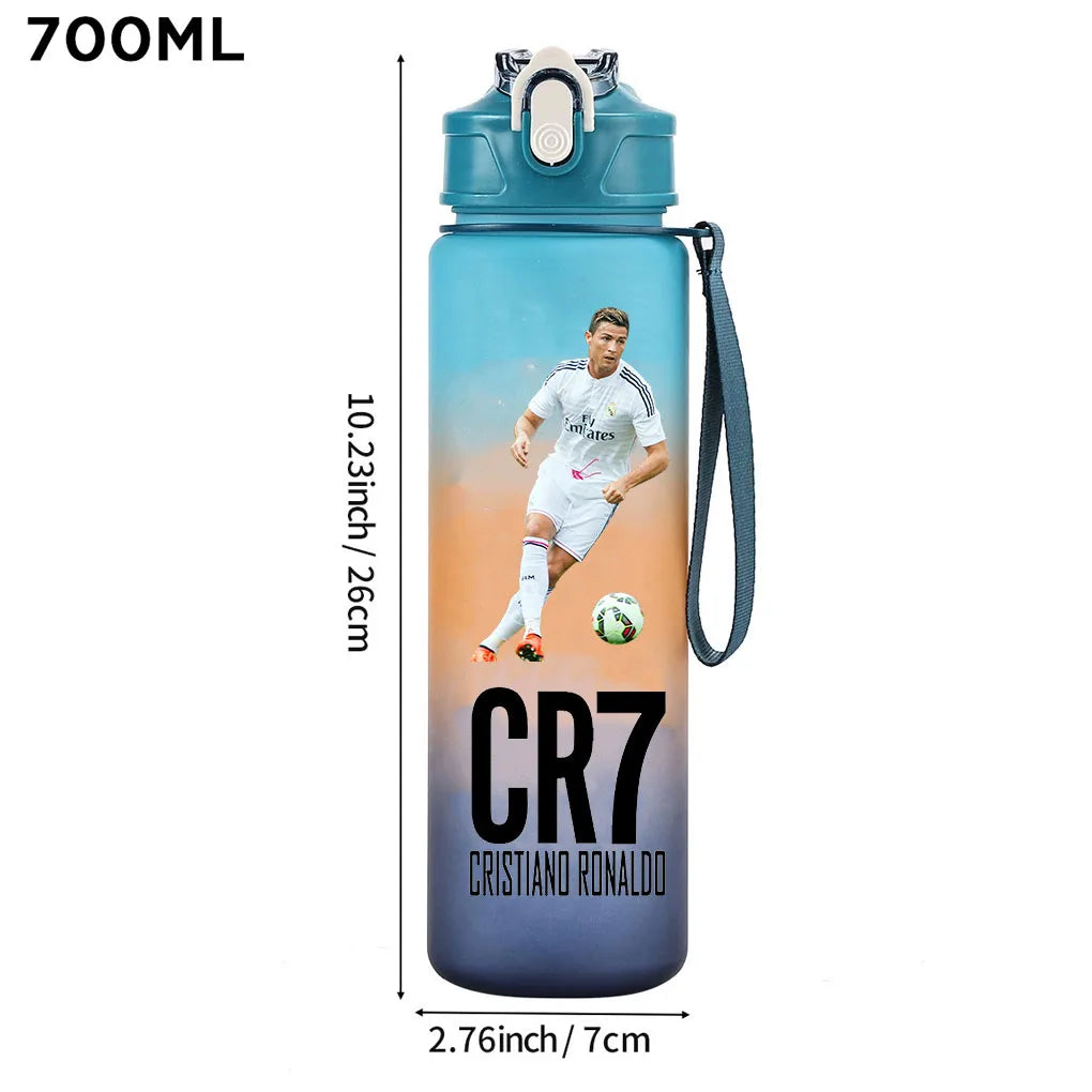 Cristiano Ronaldo Sports Water Bottle Shaker Outdoor Travel Portable Leakproof Drinkware Plastic Drink Bottle BPA Free Gym  gift