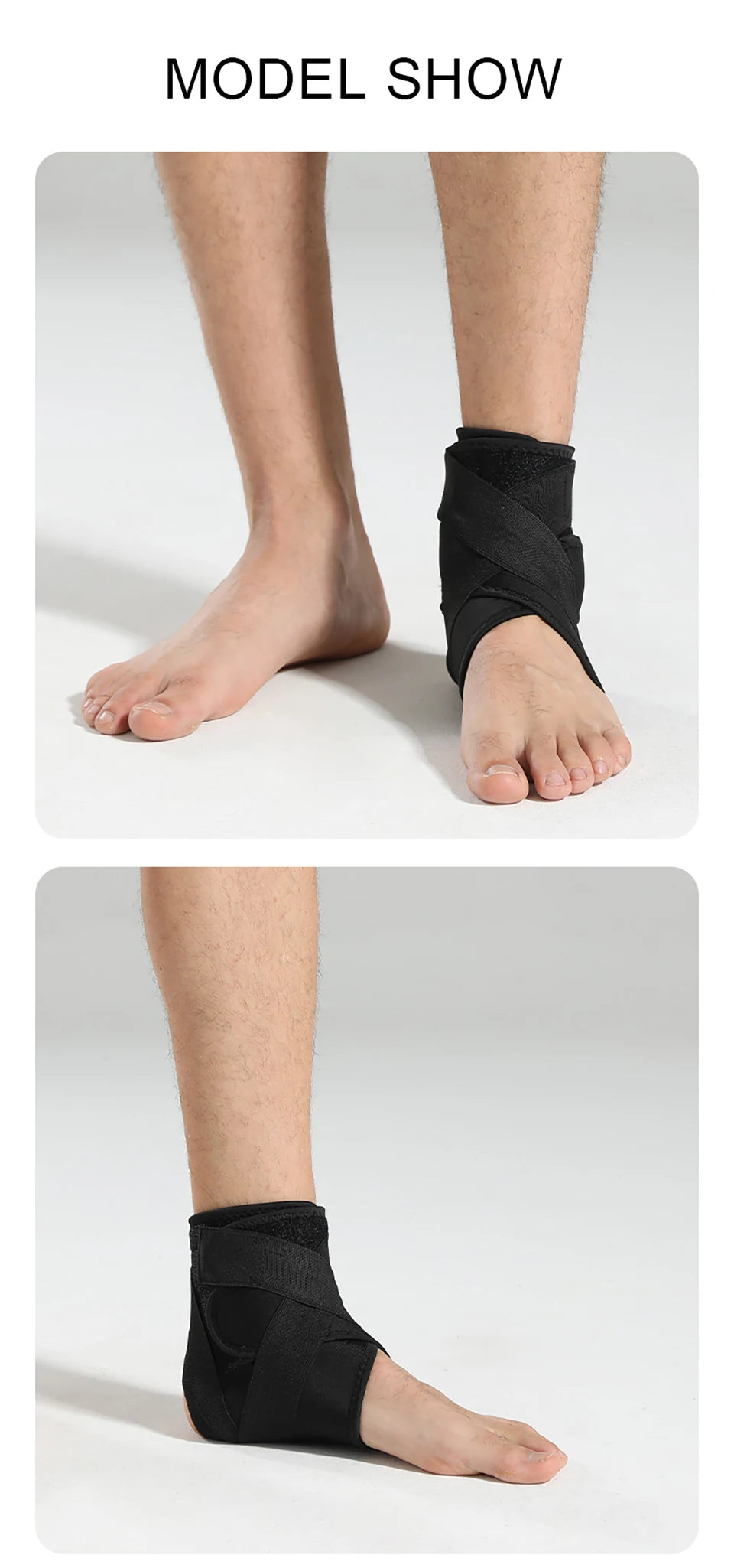 1Pcs Ankle support Comfortable Breathable Sports Compression Wraparound Ankle Protection Silicone Anti-slip Soccer Basketball