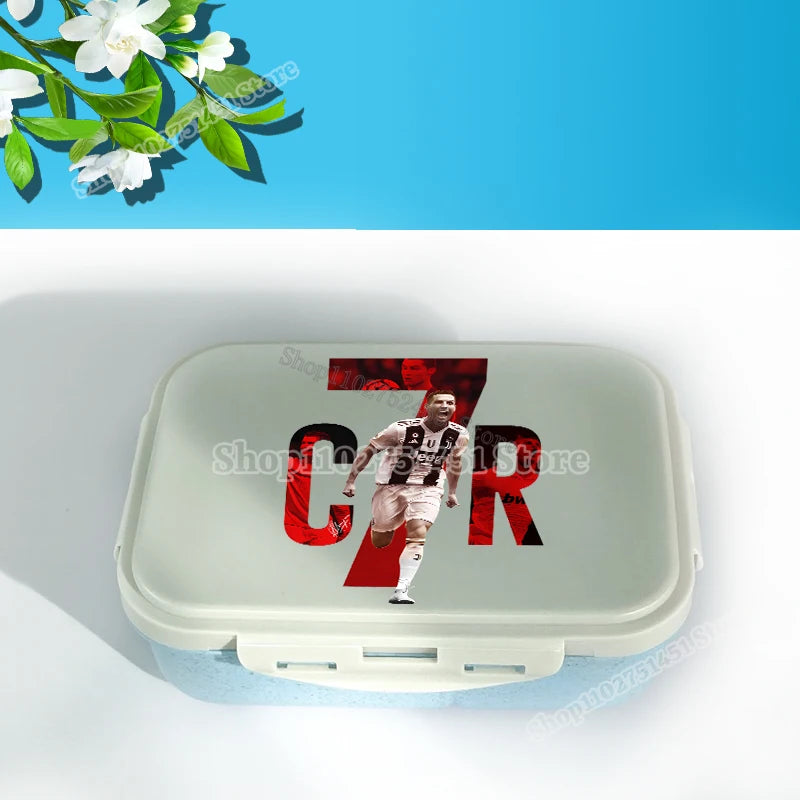 Football Stars Cristiano Ronaldo Print Lunch-box CR7 Lunch Box for Students Food-box Women Picnic Container Dinner Pail Gifts