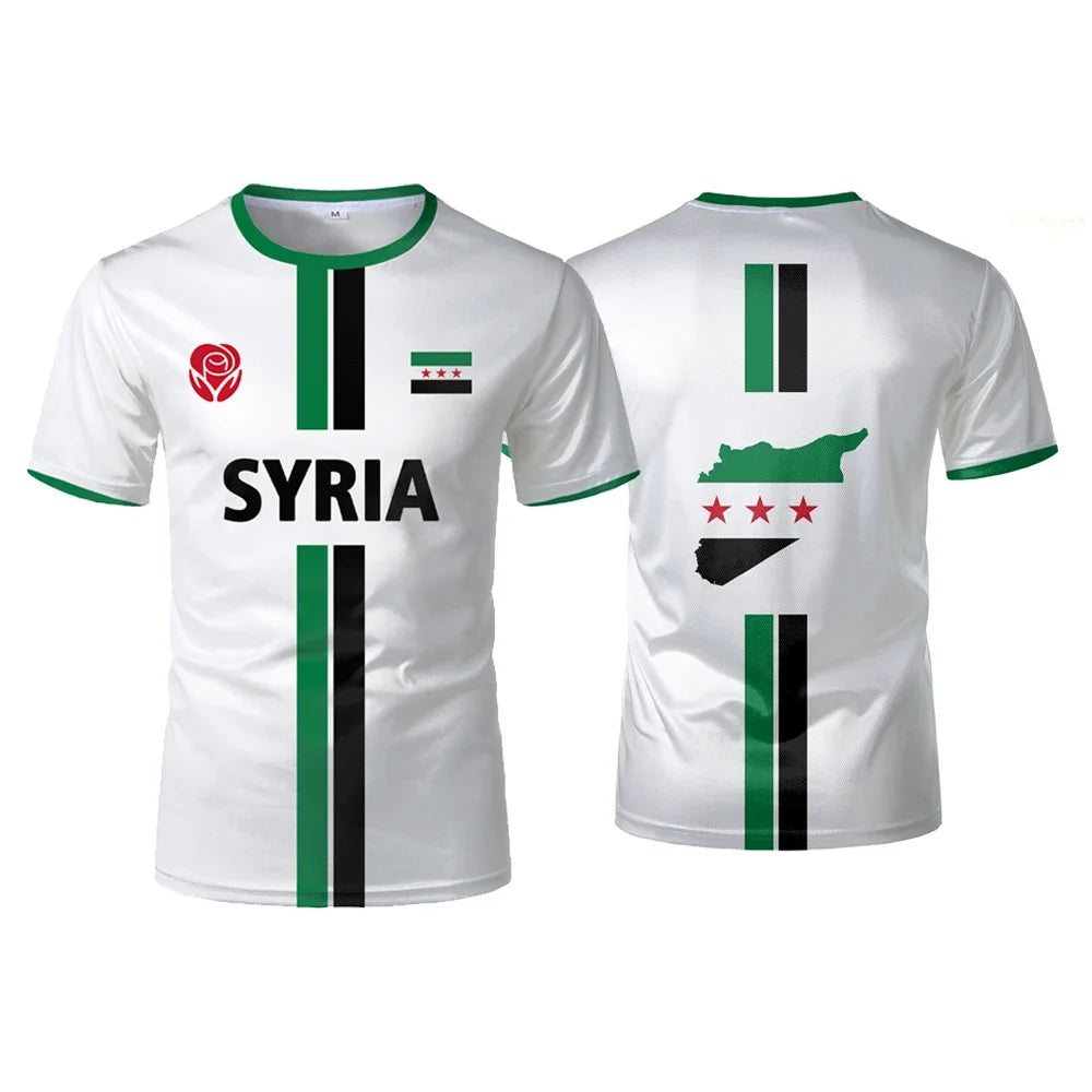Summer Syria Football Jersey Men Women Sports T-shirts Street Soccer Uniforms Casual Syrian Flag Graphic Oversized Pullover Tops