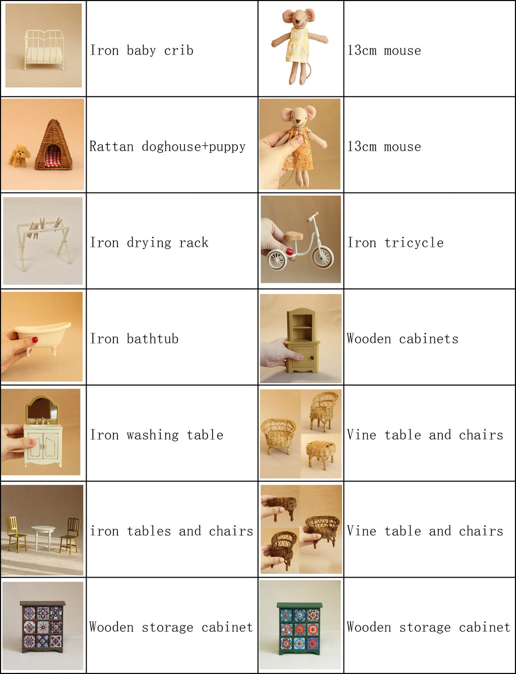Miniature Simulation Furniture 1:12 Scale for Bathroom, Kitchen, and Bedroom, Suitable for Mini House Decorations