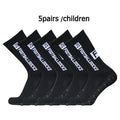 5 Pairs 34-39 New Kids and Teenagers Sports Breathable Football Socks Square Silicone Slip Firm Handle Football Soc