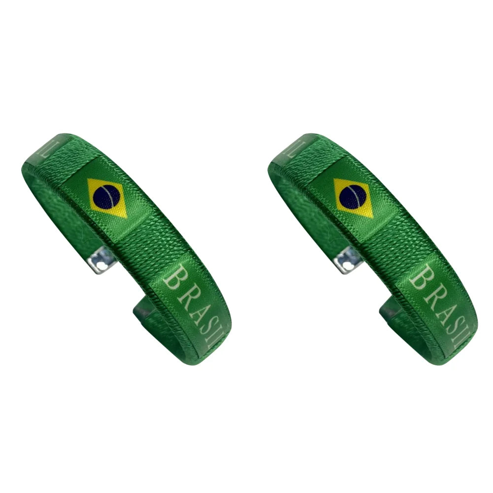 Country Flag Wristband Souvenir Diameter 65mm Sport Friendship Bracelet National Flag Style Bracelet for Football Match Cheering