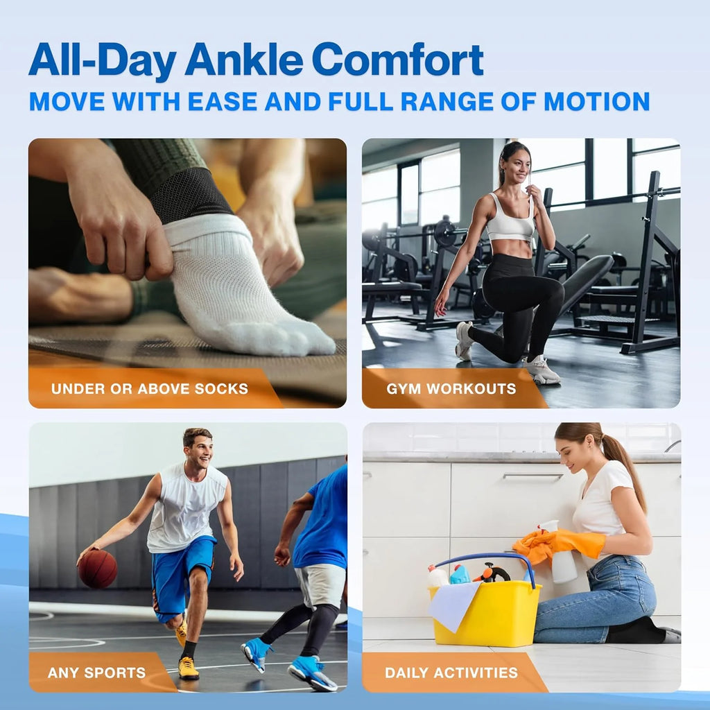 Arthritis Foot Sleeve Ankle Brace for Sprained Ankle Compression Sleeve - Plantar Fasciitis Relief Brace,Stabilizing Ankle Wrap