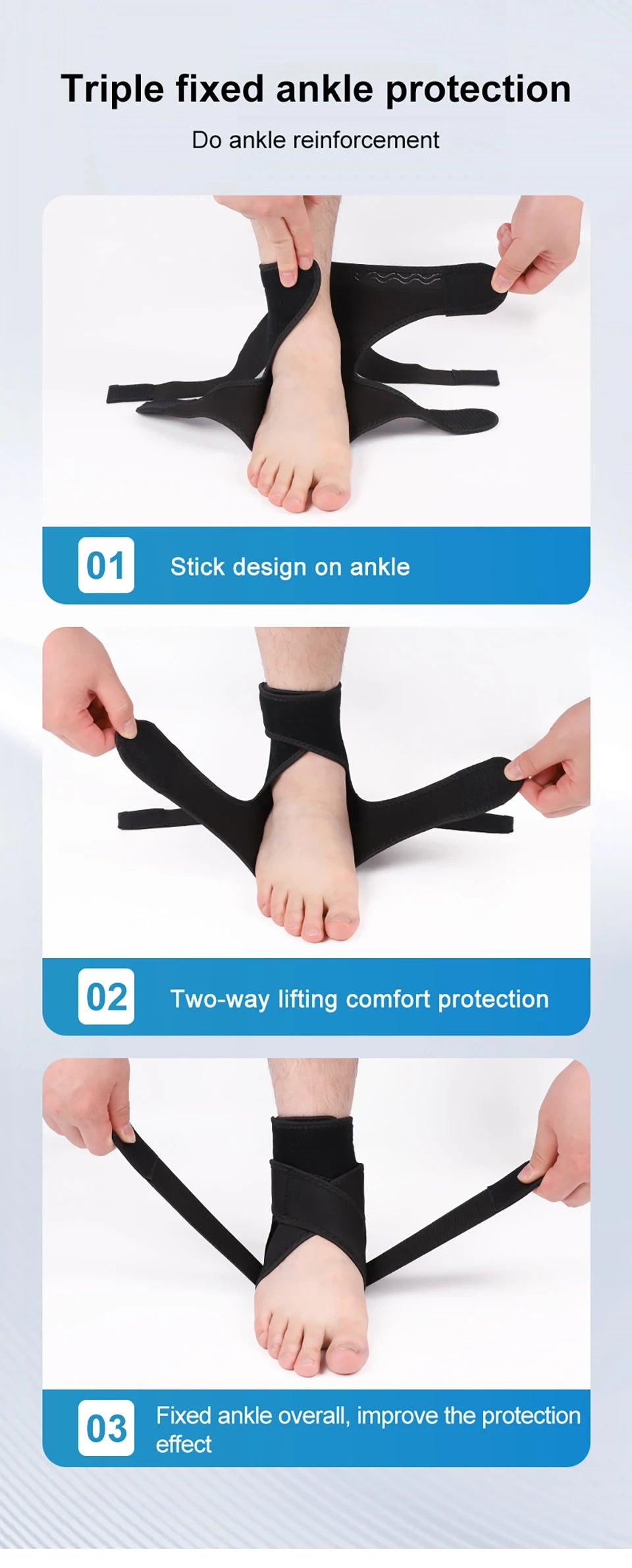 1Pcs Ankle support Comfortable Breathable Sports Compression Wraparound Ankle Protection Silicone Anti-slip Soccer Basketball