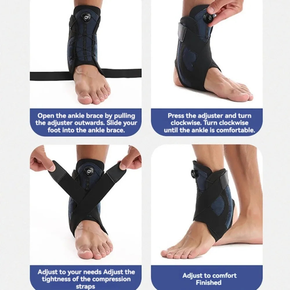 Adjustable Knob Ankle Support Brace Pressurized Support Fixed Sport Ankle Protectors Elastic Fit Breathable Ankles Stabilizers