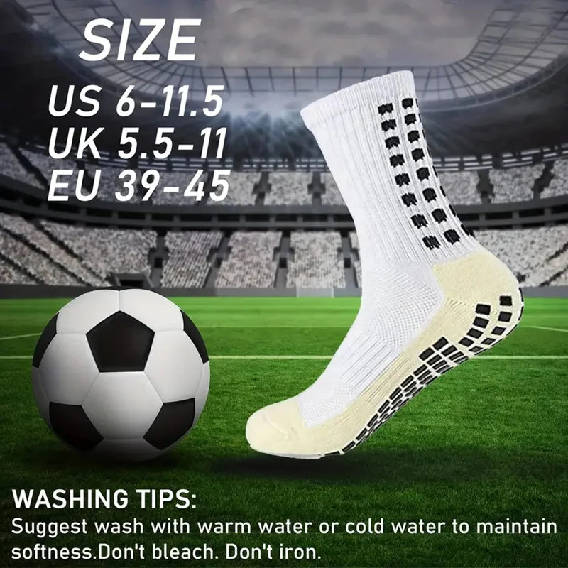 3 Pairs Knee Pads Calf Sleeves+3 Pairs Football Socks Men Women Outdoor Sports Socks Non-slip Silicone Bottom Soccer Socks