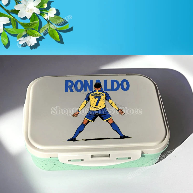 Football Stars Cristiano Ronaldo Print Lunch-box CR7 Lunch Box for Students Food-box Women Picnic Container Dinner Pail Gifts