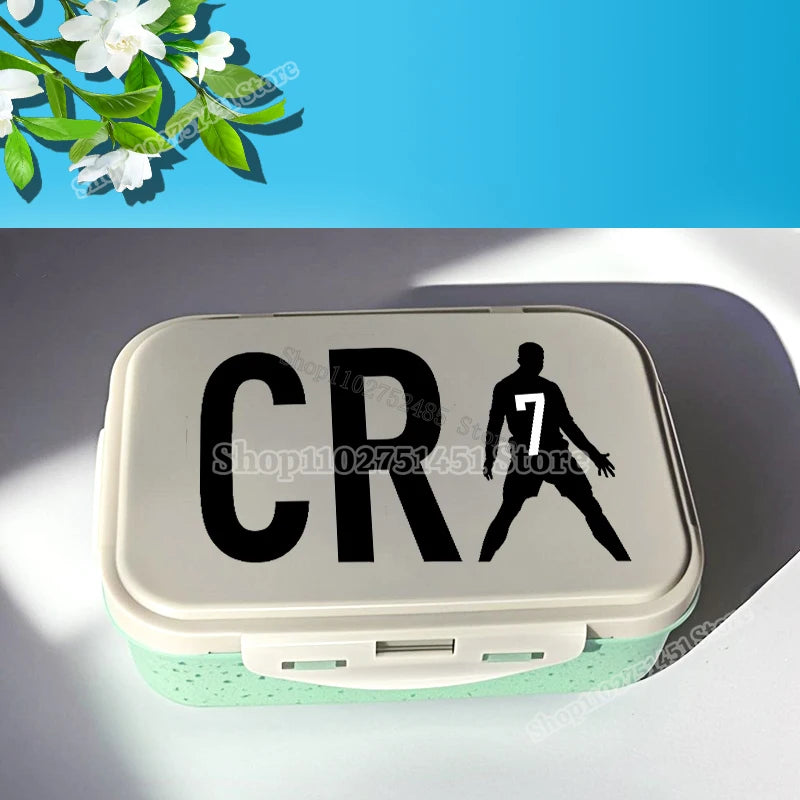 Football Stars Cristiano Ronaldo Print Lunch-box CR7 Lunch Box for Students Food-box Women Picnic Container Dinner Pail Gifts