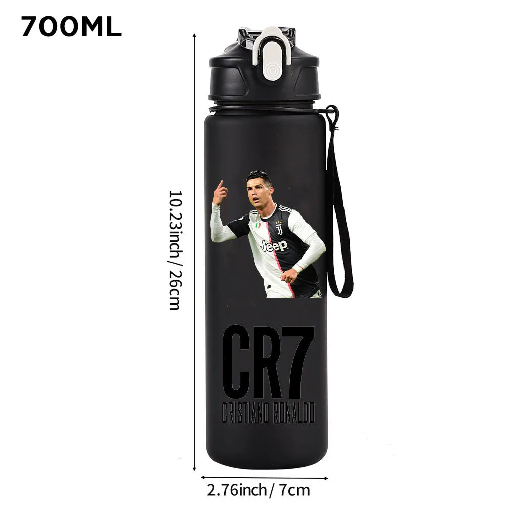 Cristiano Ronaldo Sports Water Bottle Shaker Outdoor Travel Portable Leakproof Drinkware Plastic Drink Bottle BPA Free Gym  gift