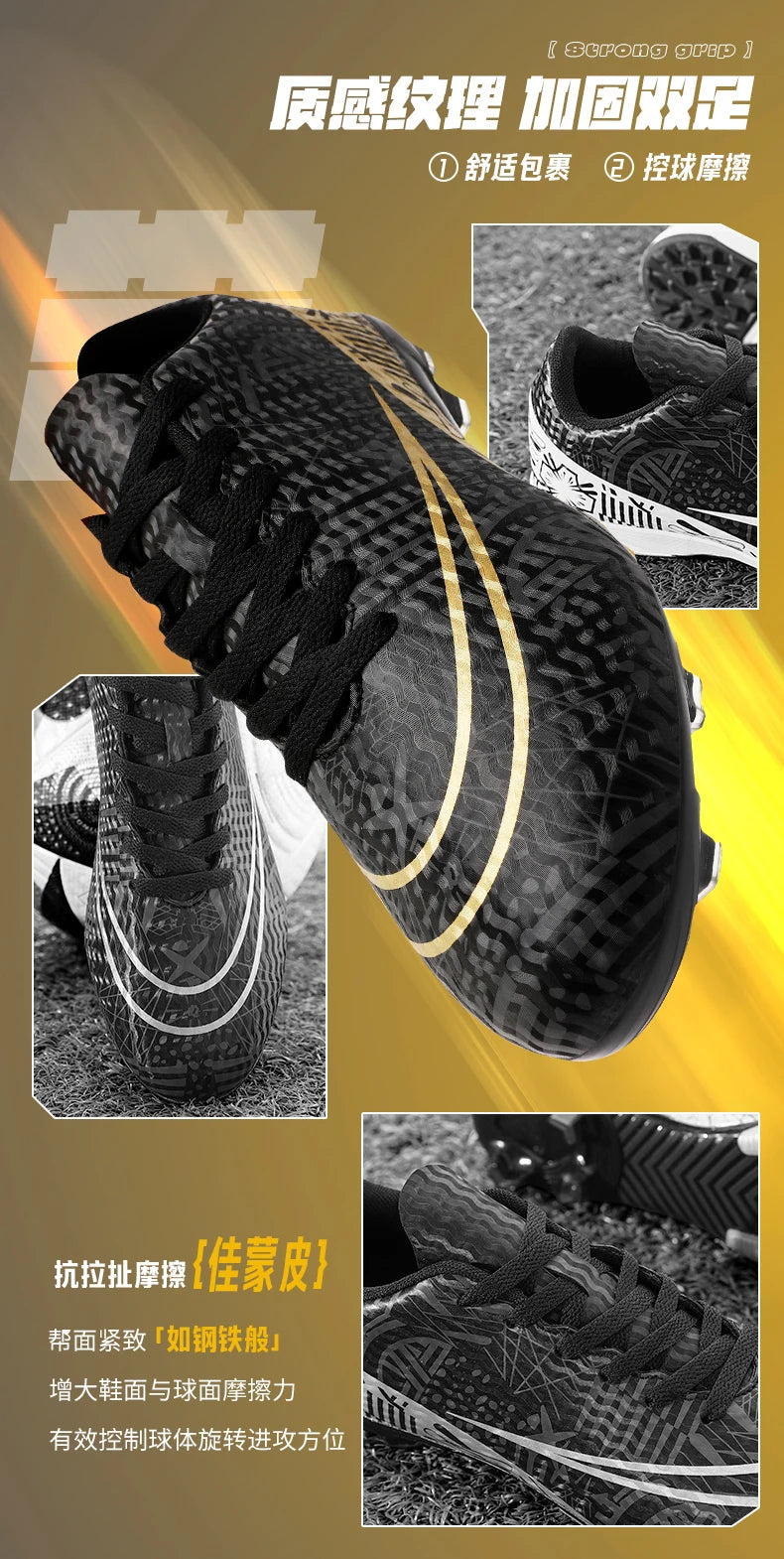 Professional Men Ankle Football Boots Outdoor Grass Cleats Unisex Soccer Shoes Long Spikes FG/TF Football Shoes Chuteira Society
