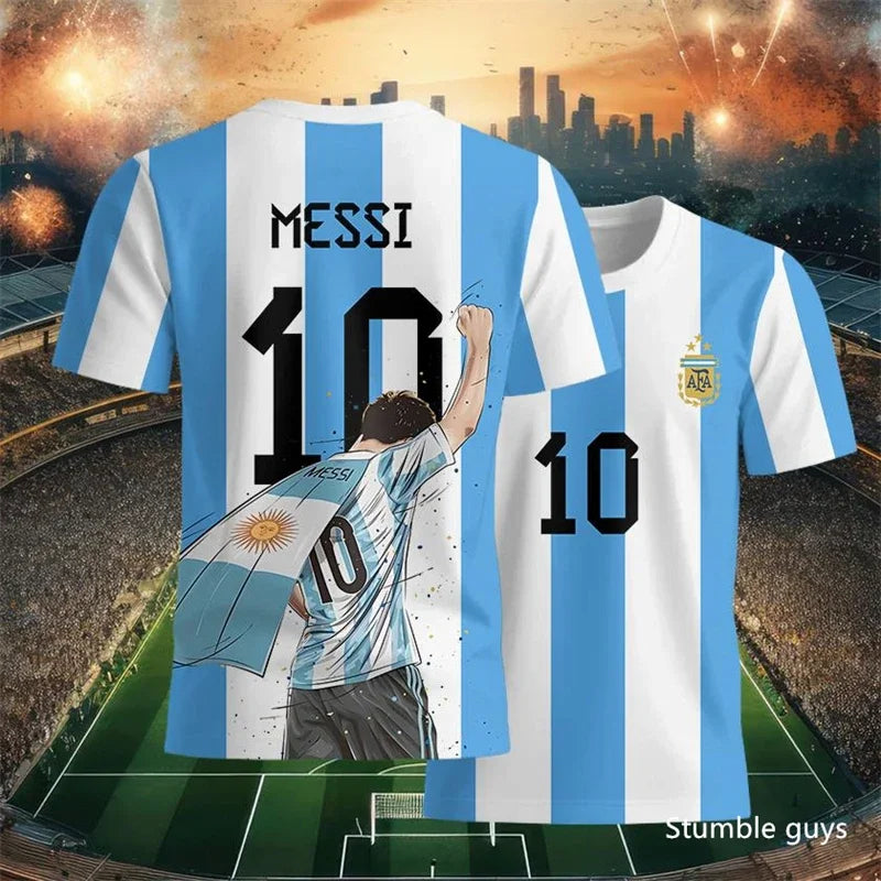 Summer Men Teen Brand Football T-Shirt Ronaldo Print Short Sleeve Jersey Tee