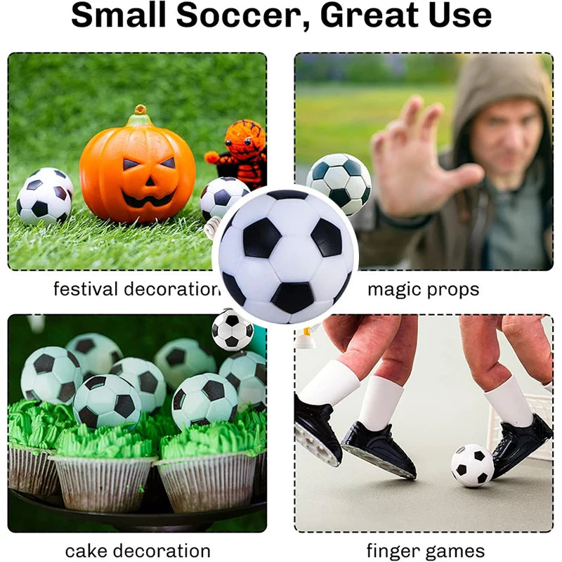 3.2cm 6Pcs/Pack Table Soccer Foosballs Game Replacements Mini Football Balls Black and White Tabletop Decor Kids Sport Gifts